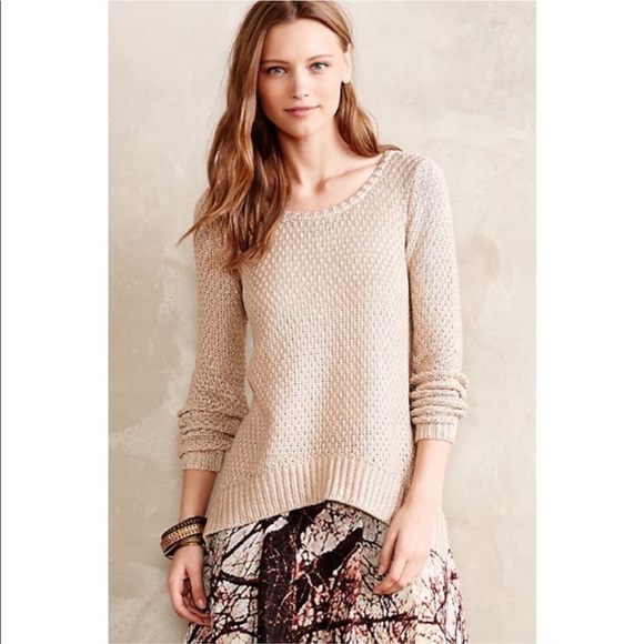 Anthropologie Sweaters - Anthropologie Moth Shimmer Stitch Gold Sweater